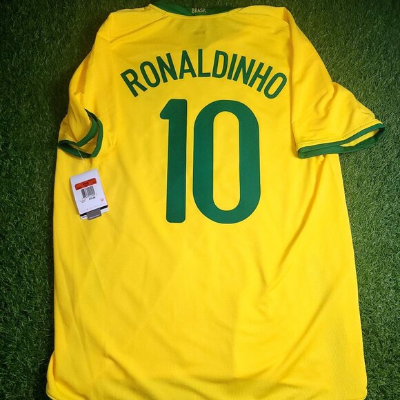 Ronaldinho Nike Brazil 2008 Soccer Jersey ShirtBNWT L SKU# 258949-703